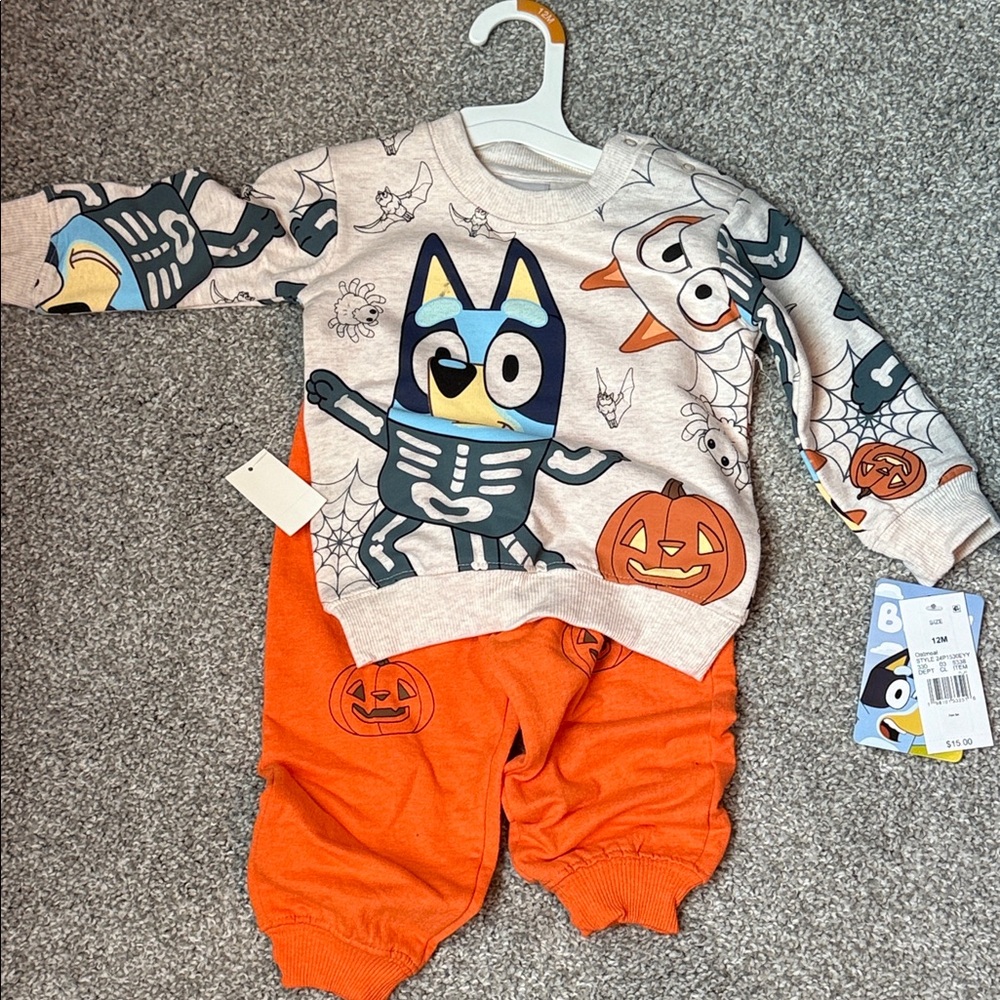 Kids Halloween Bluey Sweatpants & Sweatshirt